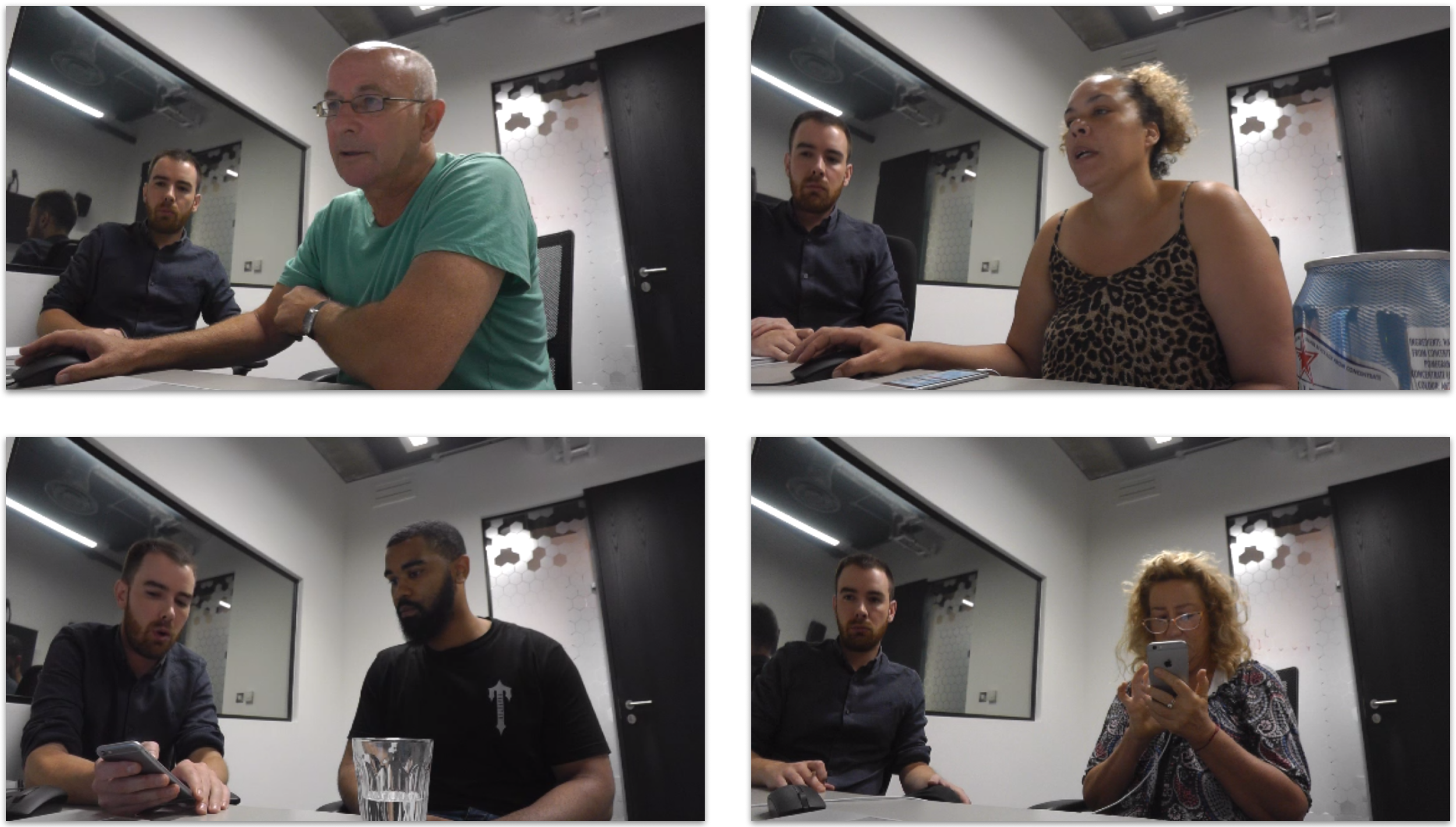 Usability testing session photos